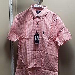 Brand New Ben Sherman Pink Button Up Short Sleeve